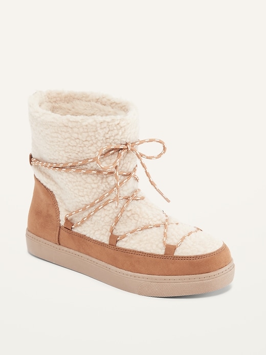 Image number 1 showing, Faux-Fur-Lined Sherpa Boots