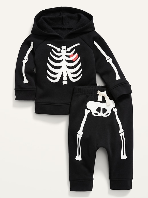 View large product image 1 of 2. Unisex Skeleton Graphic Hoodie & Sweatpants Set for Baby