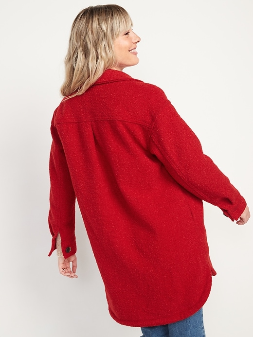 Image number 2 showing, Long Bouclé Utility Shacket for Women