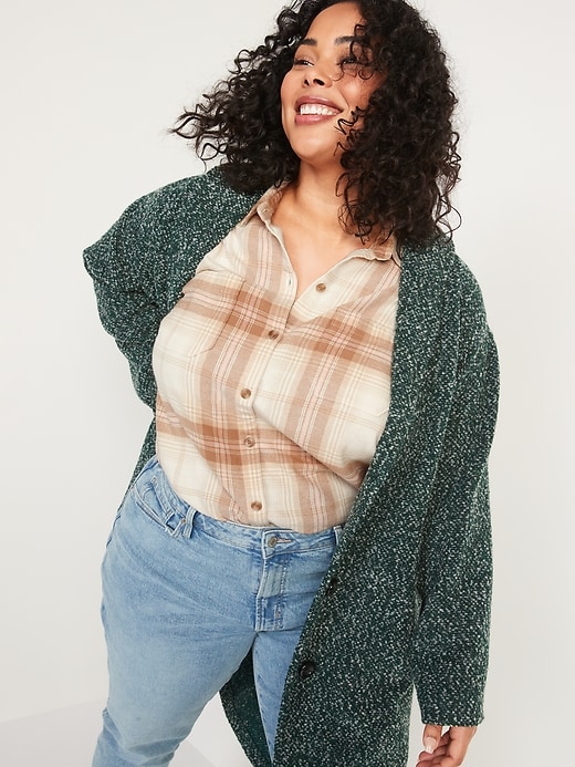 Image number 3 showing, Oversized Plaid Boyfriend Shirt for Women