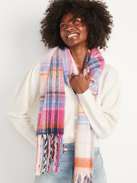 View large product image 1 of 2. Soft-Brushed Printed Boucl� Scarf For Women