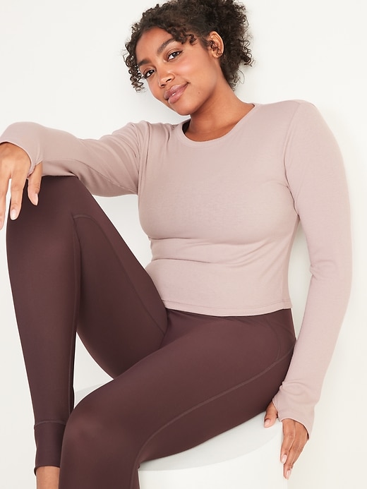 Image number 3 showing, UltraLite Ribbed Cropped Top