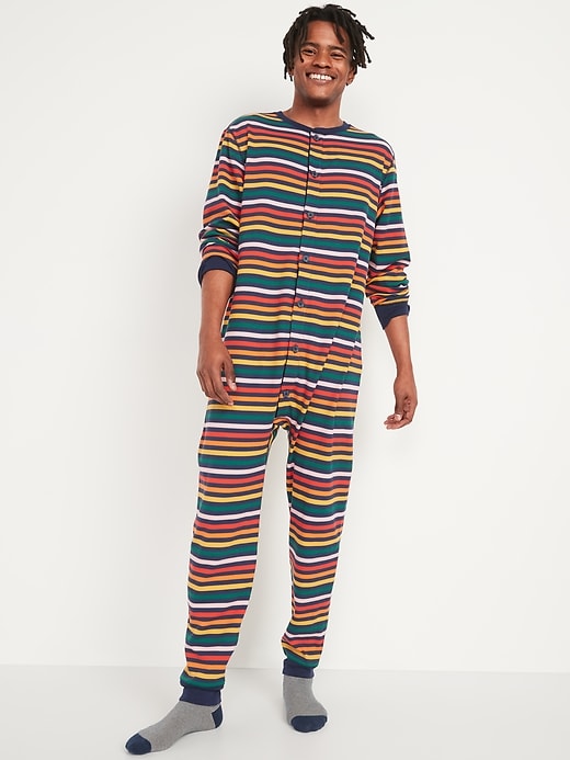 View large product image 1 of 1. Matching Printed Thermal Pajama One-Piece