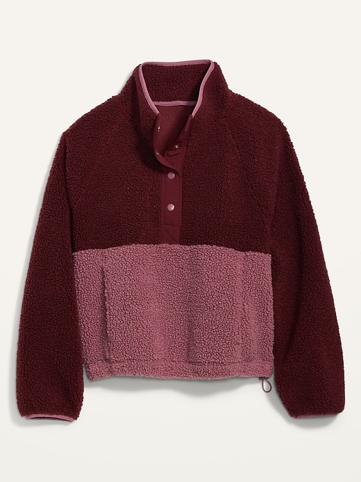 Image number 4 showing, Long-Sleeve Oversized Two-Tone Sherpa Sweatshirt