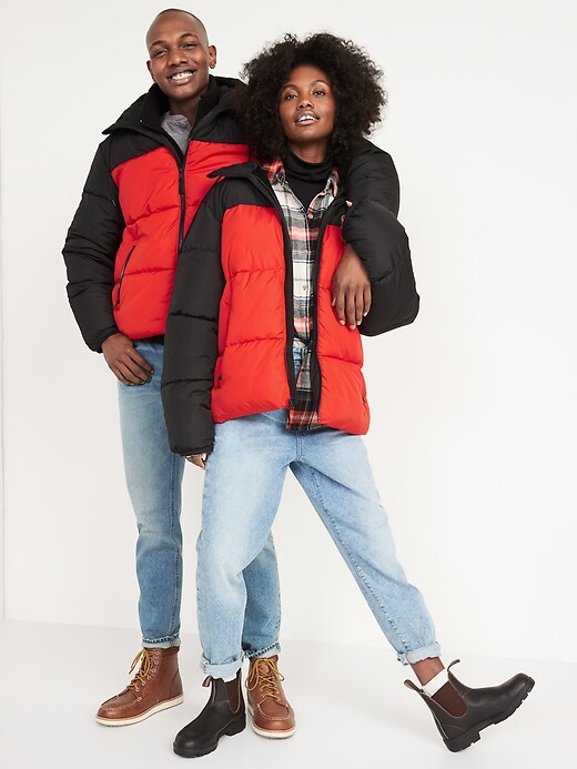Image number 1 showing, Frost-Free Water-Resistant Hooded Gender-Neutral Puffer Jacket for Adults