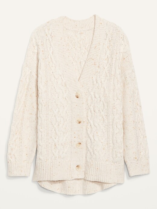 Image number 4 showing, Slouchy Cable-Knit Button-Front Cardigan Sweater for Women