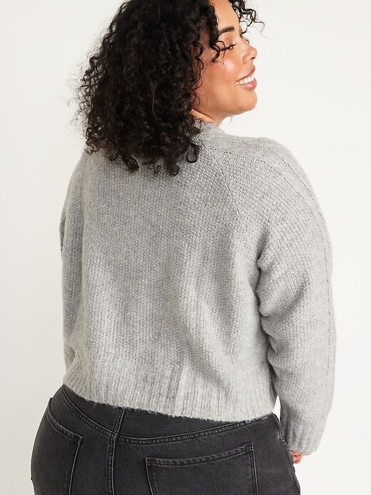 Image number 8 showing, Cropped Cable-Knit Cardigan Sweater for Women