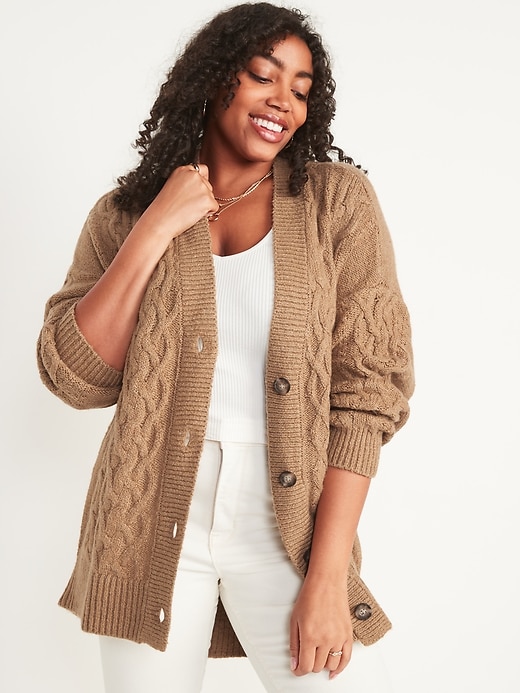 Image number 1 showing, Slouchy Cardigan Sweater for Women