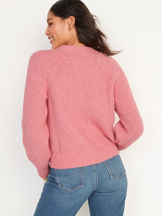 Image number 2 showing, Brushed Shaker-Stitch Cardigan Sweater