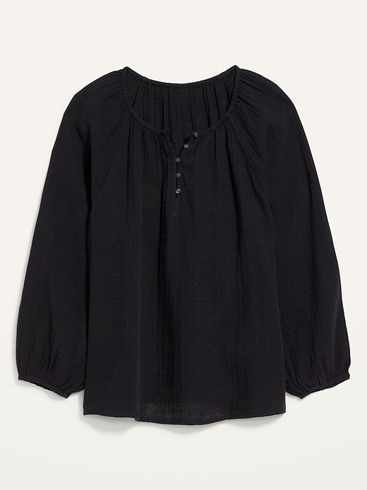 Image number 4 showing, Shirred Double-Weave Blouse