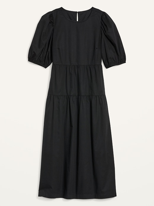 Image number 4 showing, Puff-Sleeve All-Day Midi Swing Dress