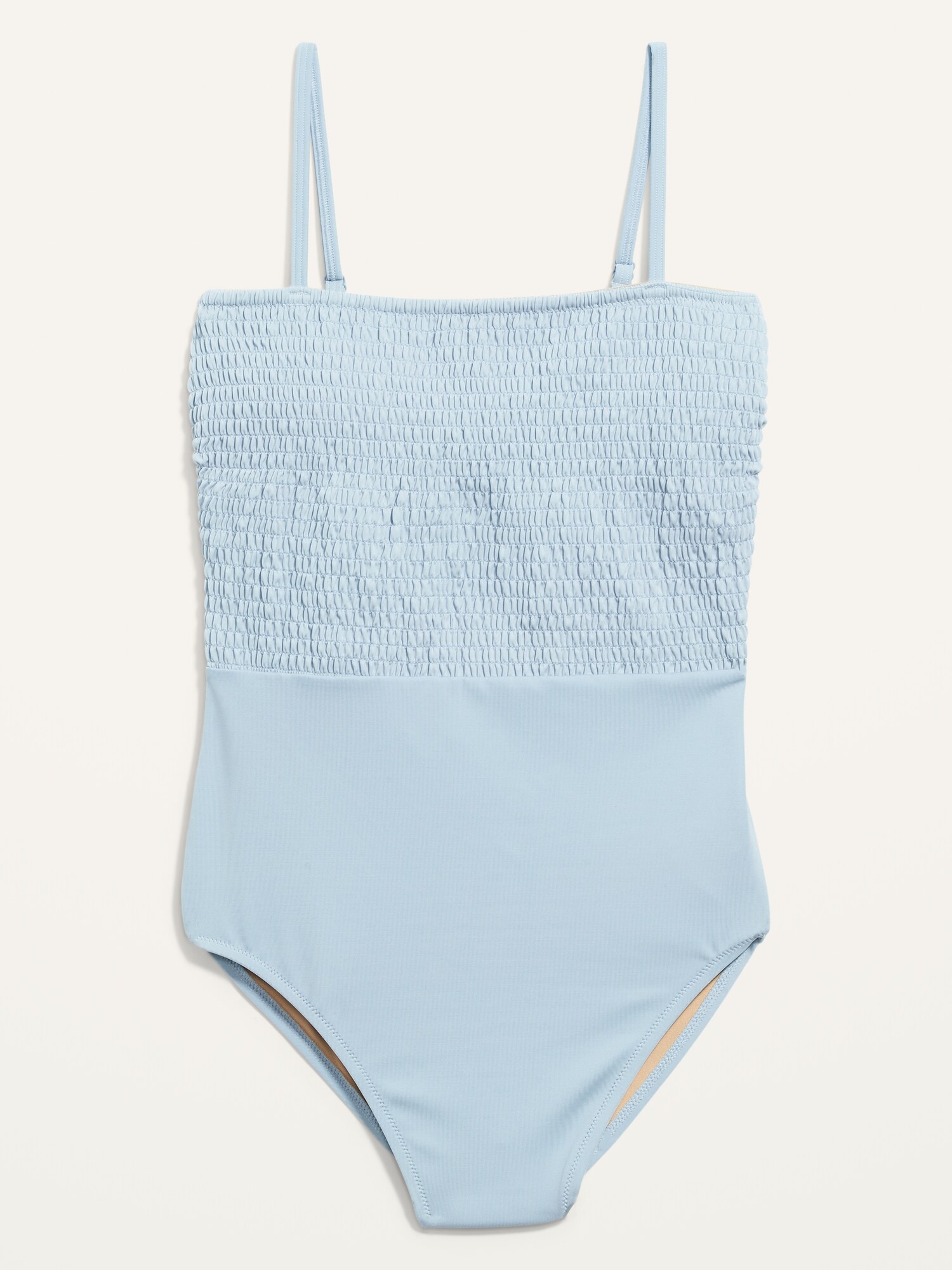 Smocked Bandeau One Piece Swimsuit For Women Old Navy