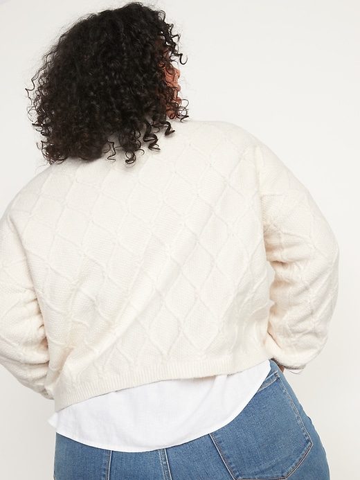 Image number 2 showing, Mock-Neck Diamond Stitch Cable-Knit Pullover Sweater