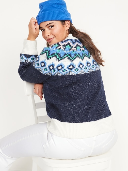 Image number 2 showing, Crew Neck Fair Isle Sweater