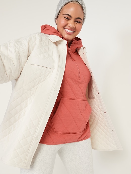 Image number 3 showing, Quilted Quarter-Zip Tunic Hoodie for Women