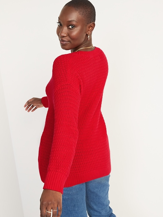 Image number 2 showing, Textured Cotton-Blend Tunic Sweater