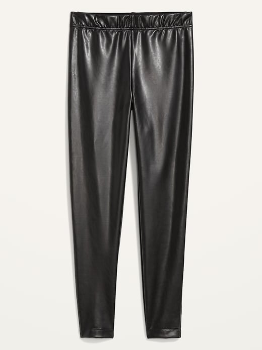 Image number 4 showing, High-Waisted Faux-Leather Front-Panel Leggings