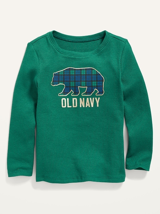 View large product image 1 of 1. Unisex Logo-Graphic Thermal-Knit Long-Sleeve T-Shirt for Toddler