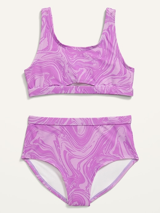 Old Navy Patterned Scoop Neck Bikini Swim Set For Girls