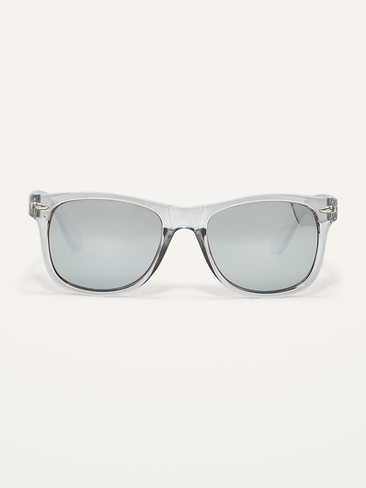 View large product image 1 of 2. Silver-Framed Mirror-Lens Sunglasses