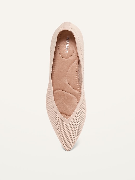 Image number 8 showing, Textured-Knit Pointy-Toe Ballet Flats