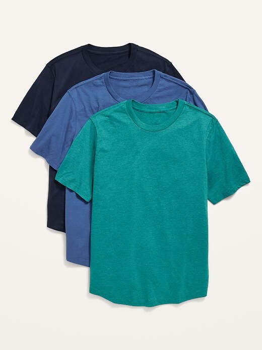 View large product image 1 of 3. Soft-Washed Curved-Hem T-Shirt 3-Pack