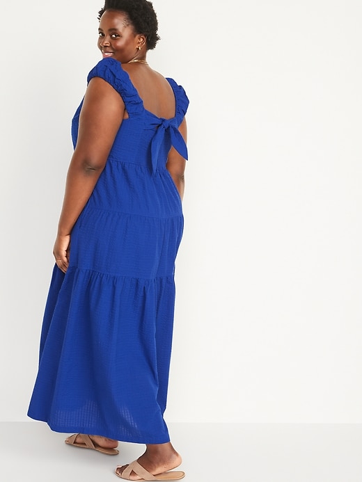 Image number 8 showing, Fit & Flare Tiered Seersucker All-Day Maxi Dress