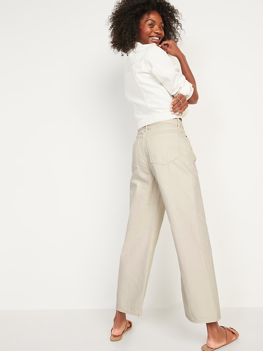 Image number 2 showing, Extra High-Waisted Ecru-Wash Wide-Leg Jeans for Women