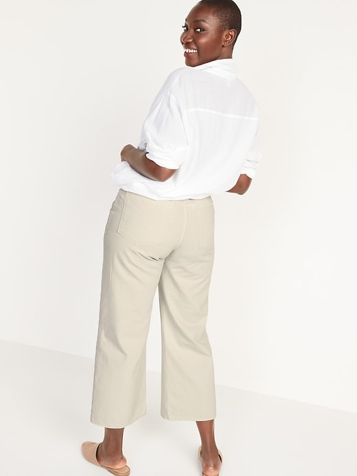 Image number 6 showing, Extra High-Waisted Ecru-Wash Wide-Leg Jeans for Women