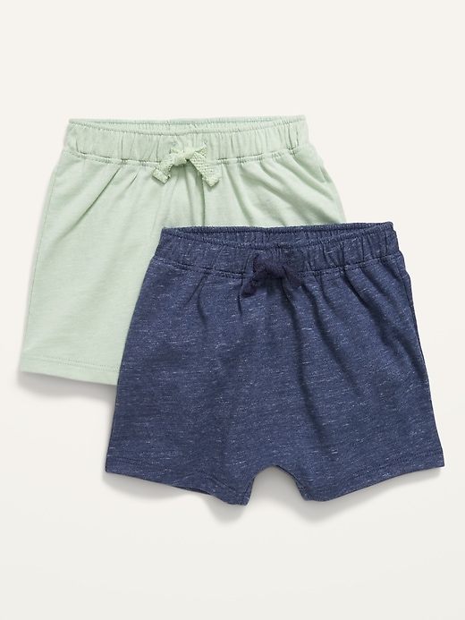 View large product image 1 of 1. Unisex 2-Pack U-Shaped Jersey-Knit Shorts for Baby
