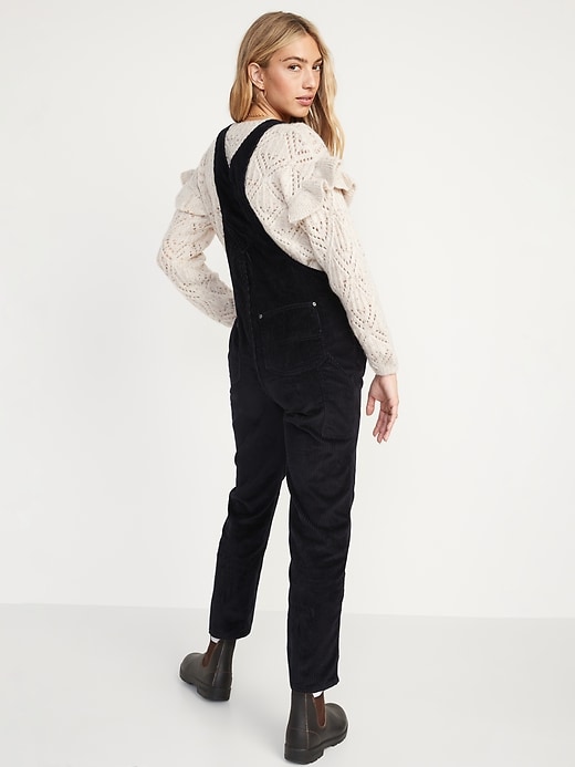 Image number 2 showing, Slouchy Straight Button-Fly Corduroy Workwear Overalls