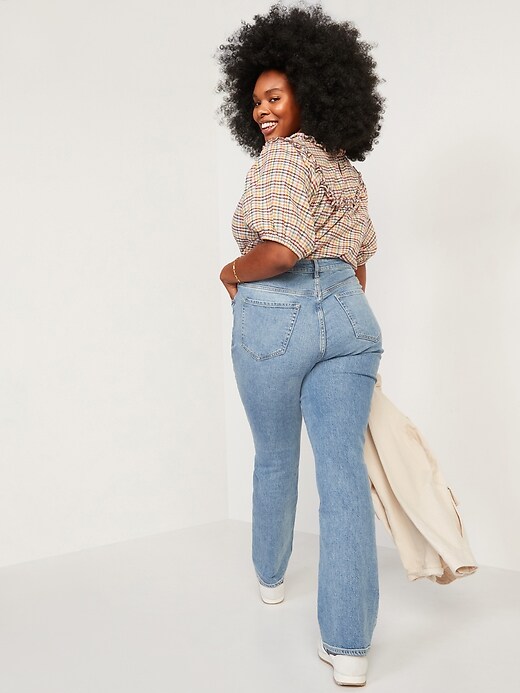 Image number 6 showing, Extra High-Waisted Button-Fly Sky-Hi Kicker Boot-Cut Jeans