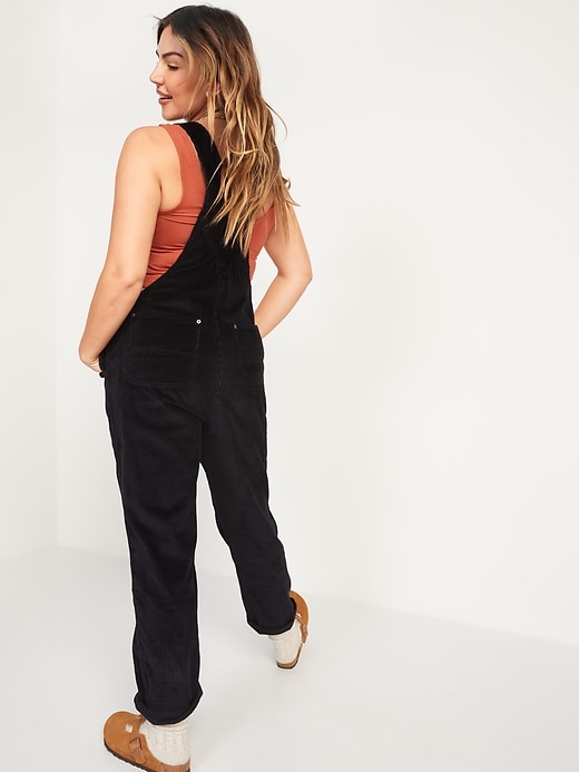 Image number 6 showing, Slouchy Straight Button-Fly Corduroy Workwear Overalls