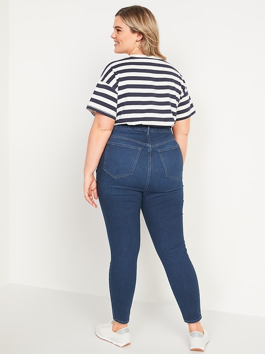 Image number 8 showing, FitsYou 3-Sizes-in-1 Extra High-Waisted Rockstar Super-Skinny Ripped Jeans
