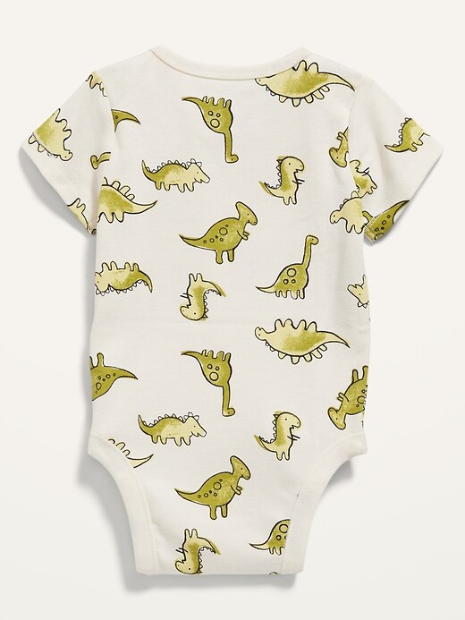 View large product image 2 of 2. Short-Sleeve Dino-Print Bodysuit for Baby