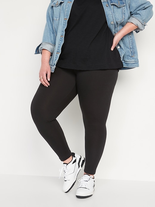Image number 5 showing, High-Waisted Fleece-Lined Ankle Leggings