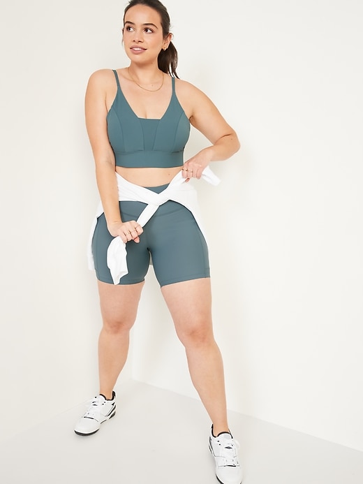 Image number 3 showing, High-Waisted PowerSoft Biker Shorts -- 6-inch inseam