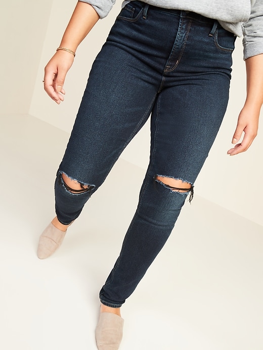 Image number 5 showing, High-Waisted Rockstar Super Skinny Ripped Jeans for Women