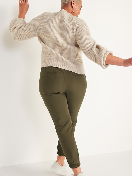 Image number 5 showing, High-Waisted Twill Jogger Pants