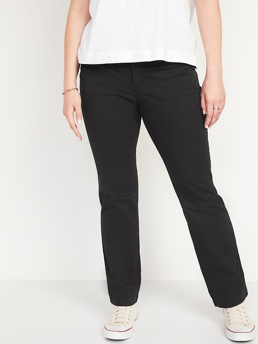 Image number 5 showing, Mid-Rise Boot-Cut Khakis for Women