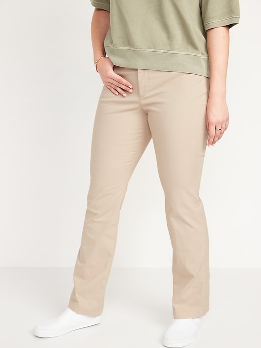 Image number 5 showing, Mid-Rise Boot-Cut Khakis for Women