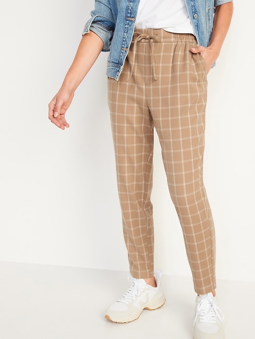 Image number 1 showing, High-Waisted Soft-Brushed Pull-On Ankle Pants