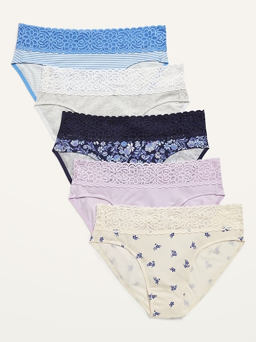 Supima Cotton Blend Lace Trim Bikini Underwear Pack Old Navy