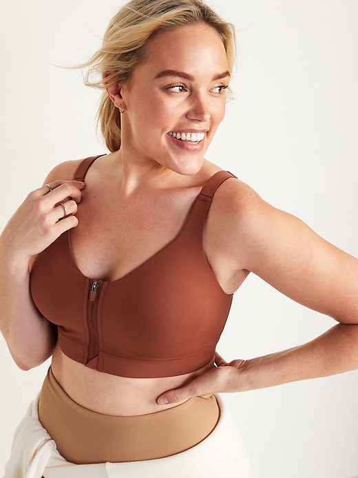 Image number 5 showing, High-Support PowerSoft Zip-Front Sports Bra 32C-42C