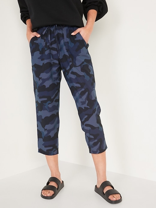 Image number 1 showing, High-Waisted StretchTech Utility Crop Pants