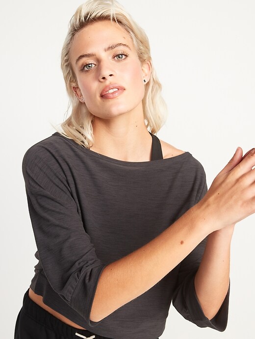 Image number 1 showing, Breathe ON Cropped Elbow-Sleeve Performance Top