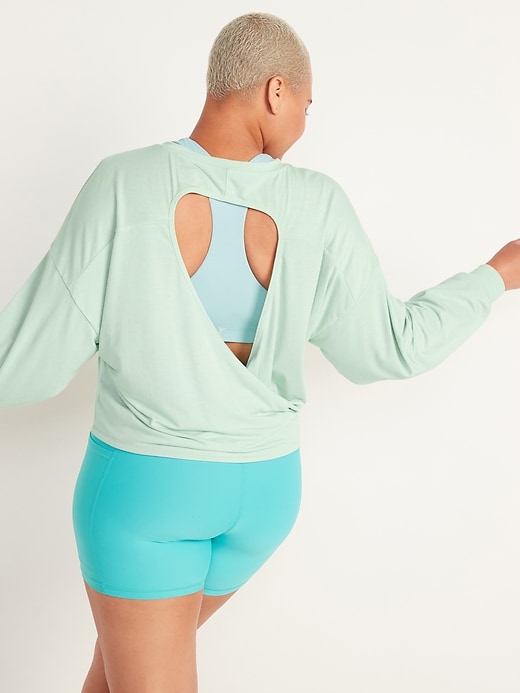 Image number 5 showing, Ultra-Lite Long-Sleeve Cutout Wrap-Back Top