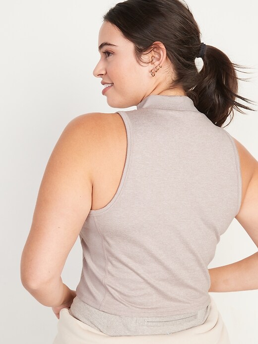 Image number 5 showing, Sleeveless CozeCore Mock-Neck Cropped Top