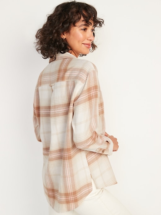 Image number 2 showing, Oversized Plaid Boyfriend Shirt for Women