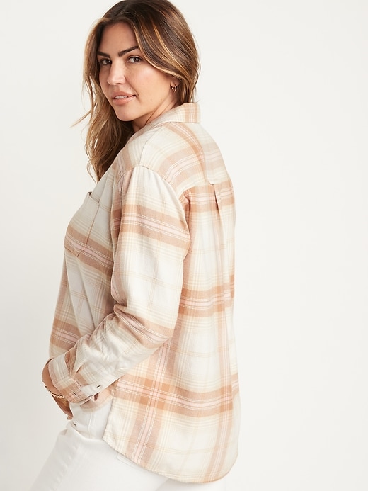 Image number 6 showing, Oversized Plaid Boyfriend Shirt for Women